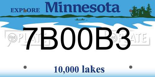 7B00B3 Minnesota License Plate