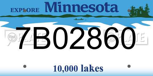 7B02860 Minnesota License Plate