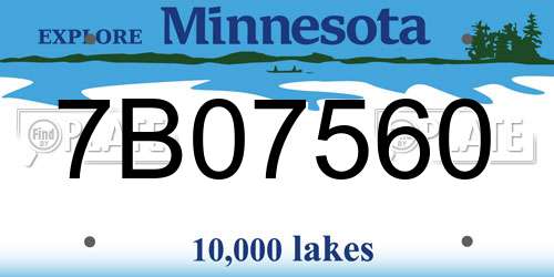 7B07560 Minnesota License Plate