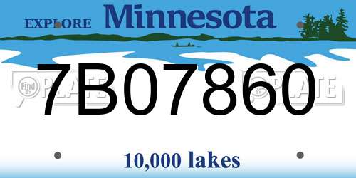 7B07860 Minnesota License Plate