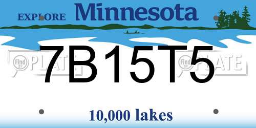 7B15T5 Minnesota License Plate