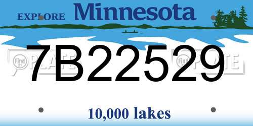 7B22529 Minnesota License Plate