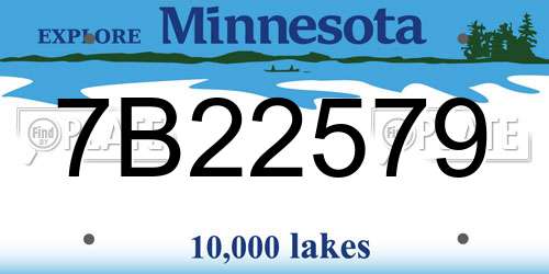 7B22579 Minnesota License Plate