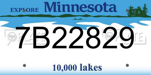 7B22829 Minnesota License Plate