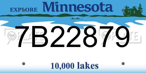 7B22879 Minnesota License Plate