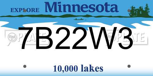 7B22W3 Minnesota License Plate