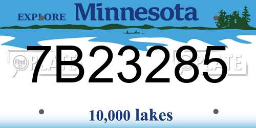 7B23285 Minnesota License Plate
