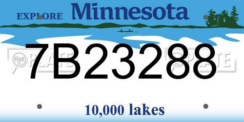 7B23288 Minnesota License Plate