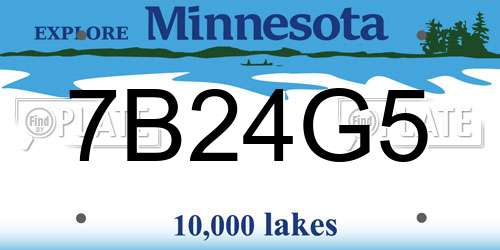 7B24G5 Minnesota License Plate
