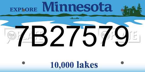 7B27579 Minnesota License Plate