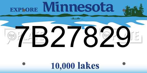 7B27829 Minnesota License Plate