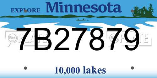 7B27879 Minnesota License Plate