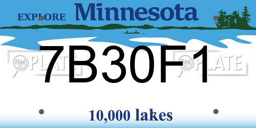 7B30F1 Minnesota License Plate