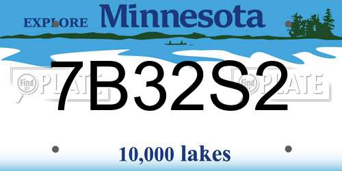 7B32S2 Minnesota License Plate