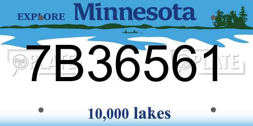 7B36561 Minnesota License Plate