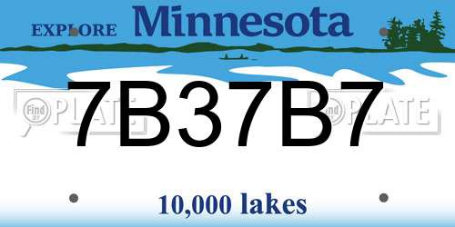 7B37B7 Minnesota License Plate