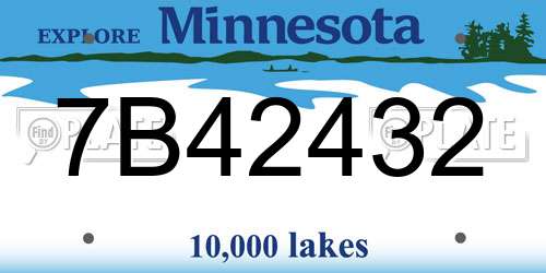 7B42432 Minnesota License Plate