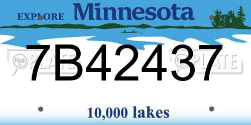 7B42437 Minnesota License Plate