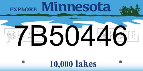 7B50446 Minnesota License Plate