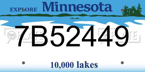 7B52449 Minnesota License Plate