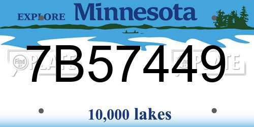 7B57449 Minnesota License Plate
