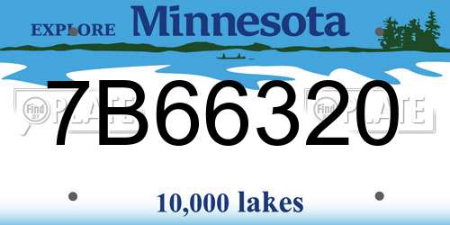 7B66320 Minnesota License Plate