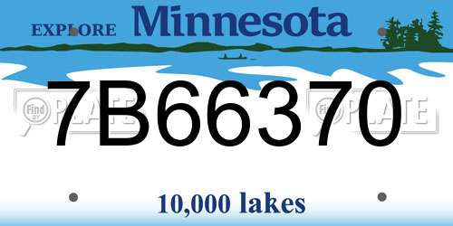 7B66370 Minnesota License Plate