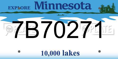 7B70271 Minnesota License Plate