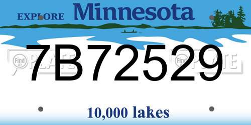 7B72529 Minnesota License Plate