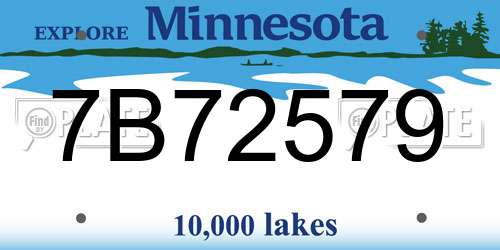 7B72579 Minnesota License Plate