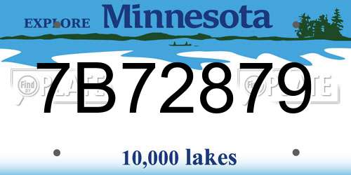 7B72879 Minnesota License Plate