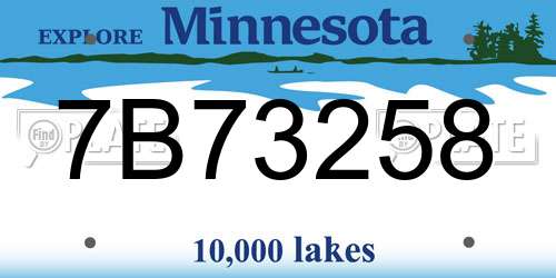7B73258 Minnesota License Plate