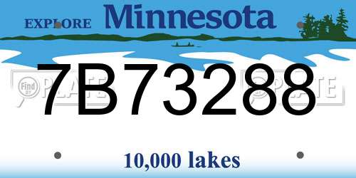 7B73288 Minnesota License Plate