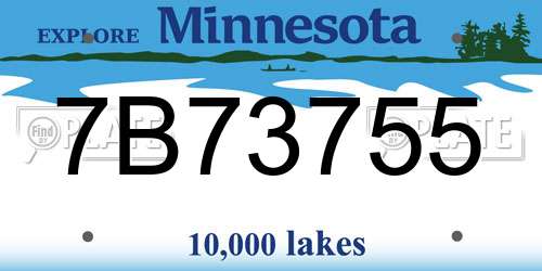 7B73755 Minnesota License Plate