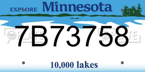 7B73758 Minnesota License Plate