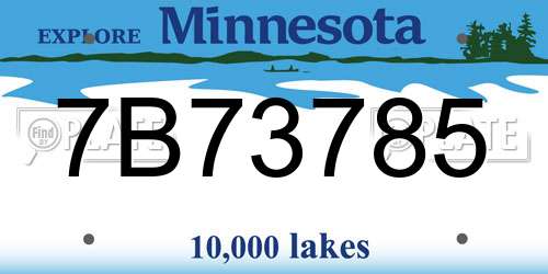 7B73785 Minnesota License Plate