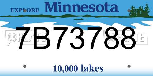 7B73788 Minnesota License Plate