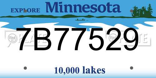 7B77529 Minnesota License Plate
