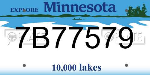 7B77579 Minnesota License Plate
