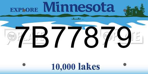 7B77879 Minnesota License Plate