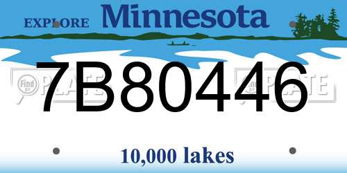 7B80446 Minnesota License Plate