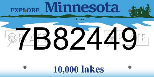 7B82449 Minnesota License Plate