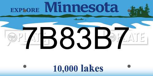 7B83B7 Minnesota License Plate