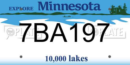 7BA197 Minnesota License Plate
