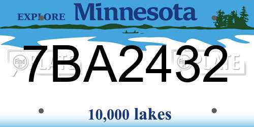 7BA2432 Minnesota License Plate