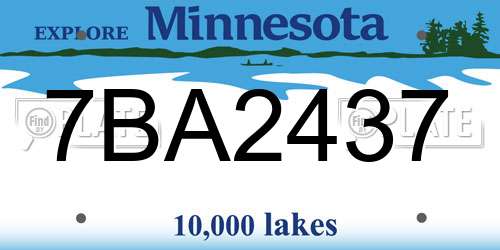 7BA2437 Minnesota License Plate