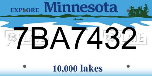 7BA7432 Minnesota License Plate