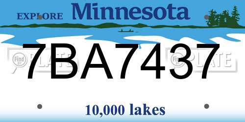 7BA7437 Minnesota License Plate