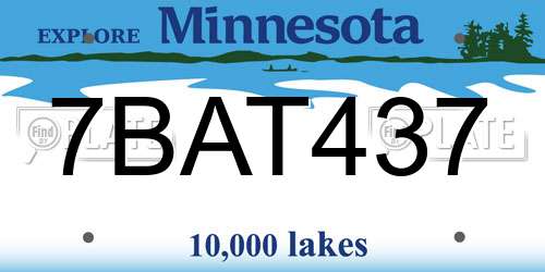 7BAT437 Minnesota License Plate