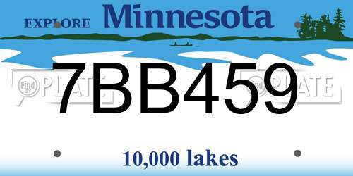 7BB459 Minnesota License Plate